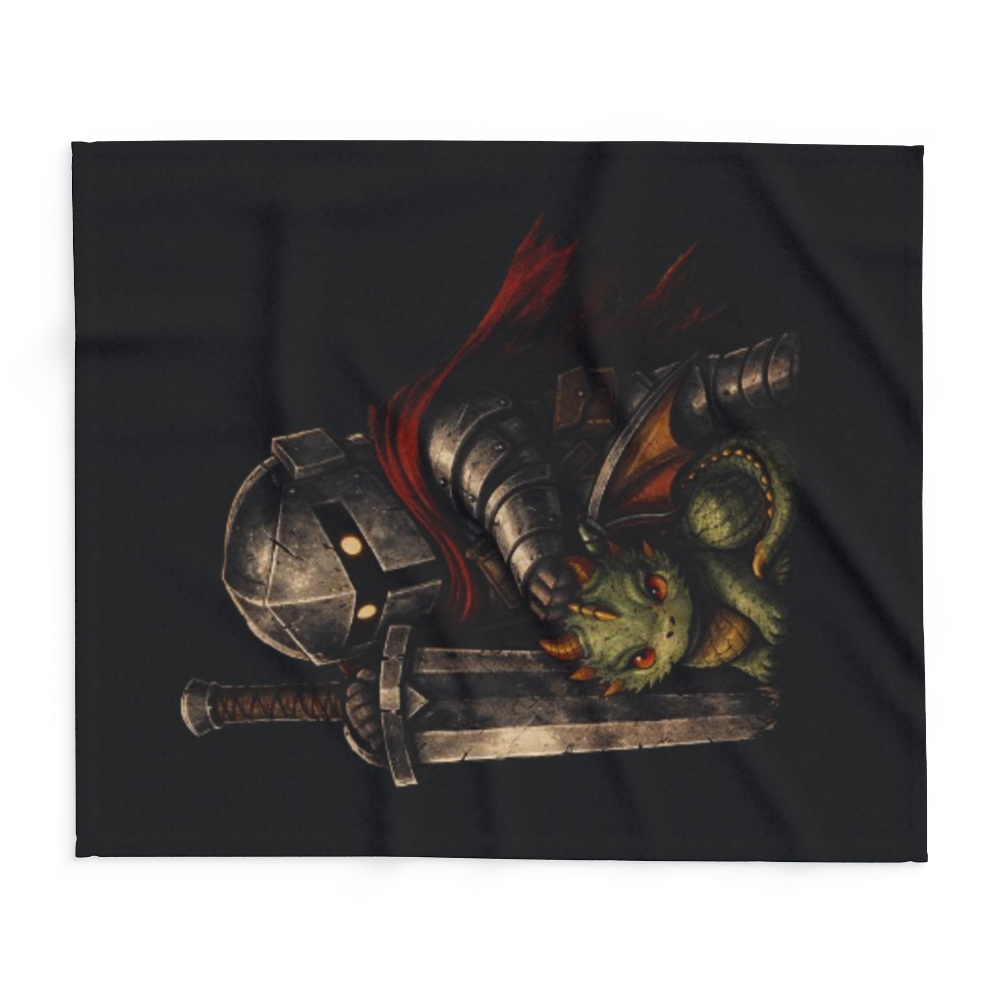 Arctic Fleece Blanket — Kindred Guard "Protect What Matters" Dragon Warrior Design