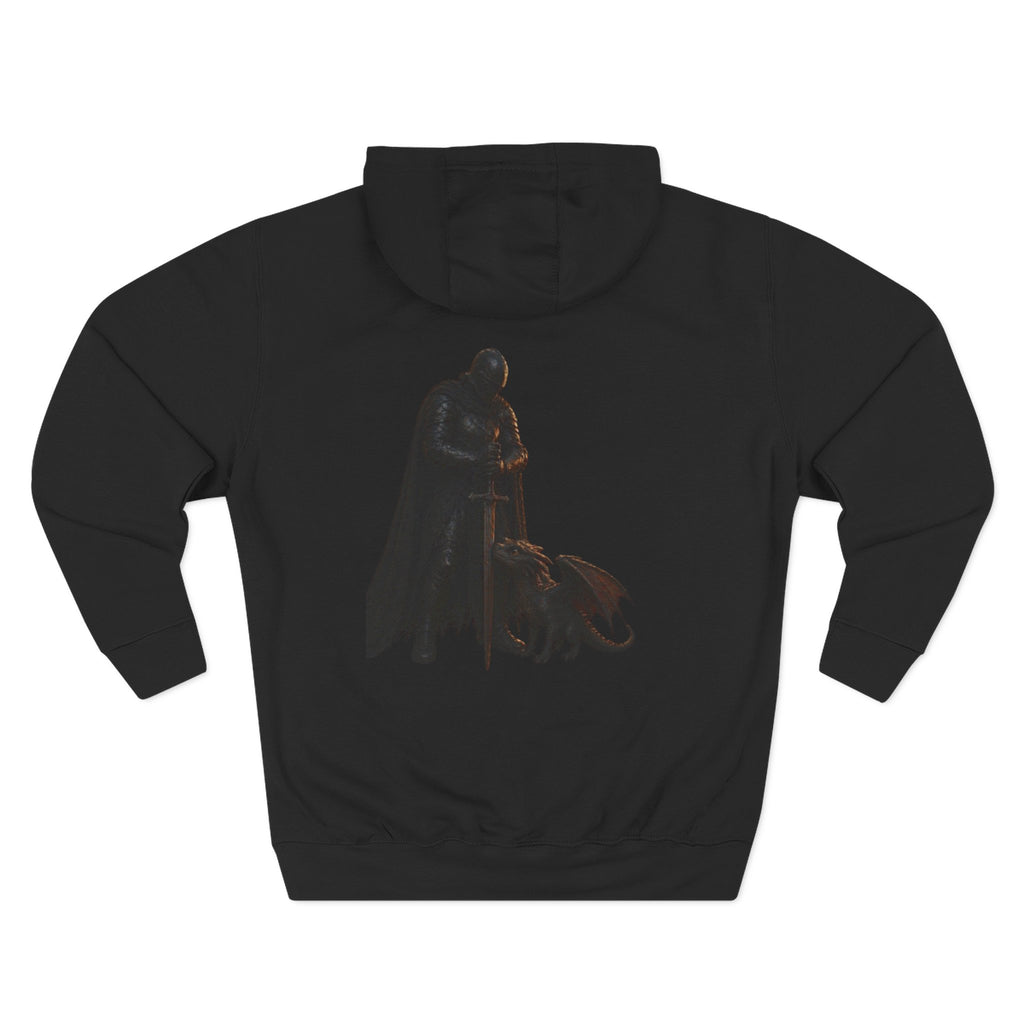 Fantasy Knight Dragon Hoodie — "Protect What Matters" Crest Design