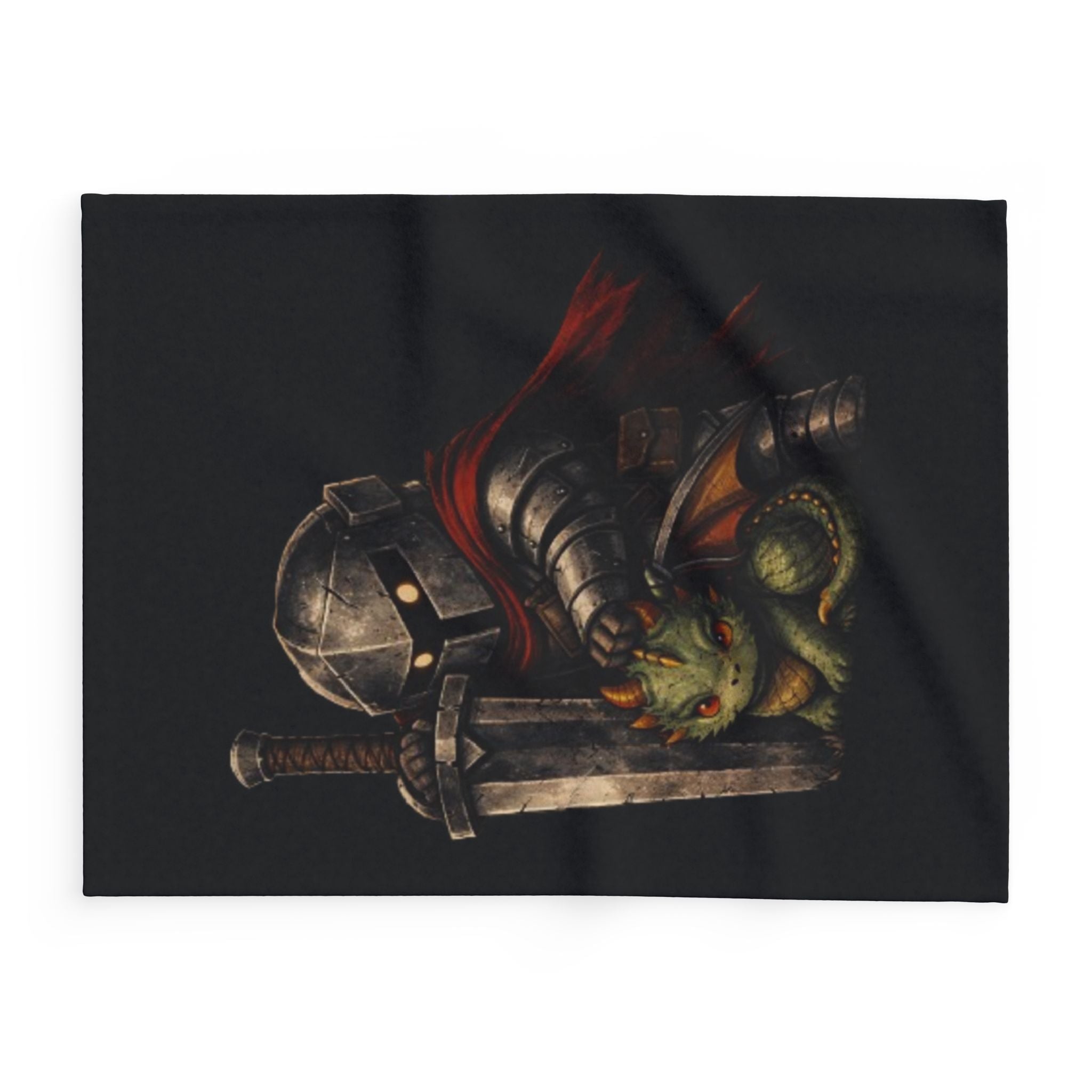 Arctic Fleece Blanket — Kindred Guard "Protect What Matters" Dragon Warrior Design