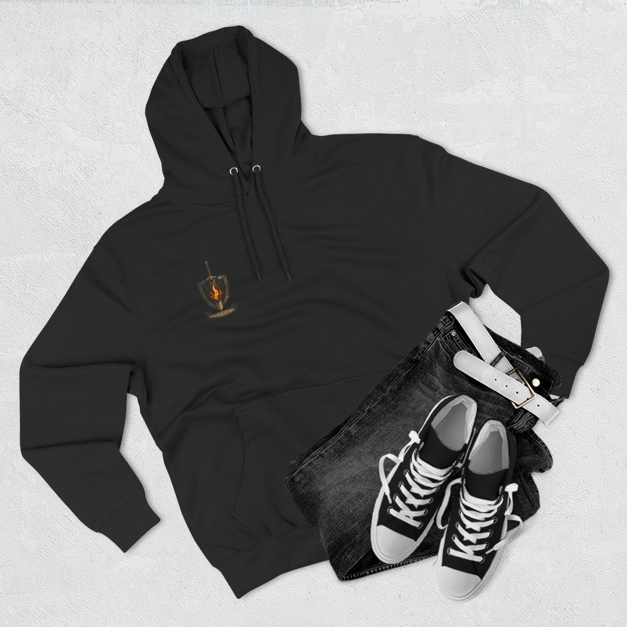 Fantasy Knight Dragon Hoodie — "Protect What Matters" Crest Design