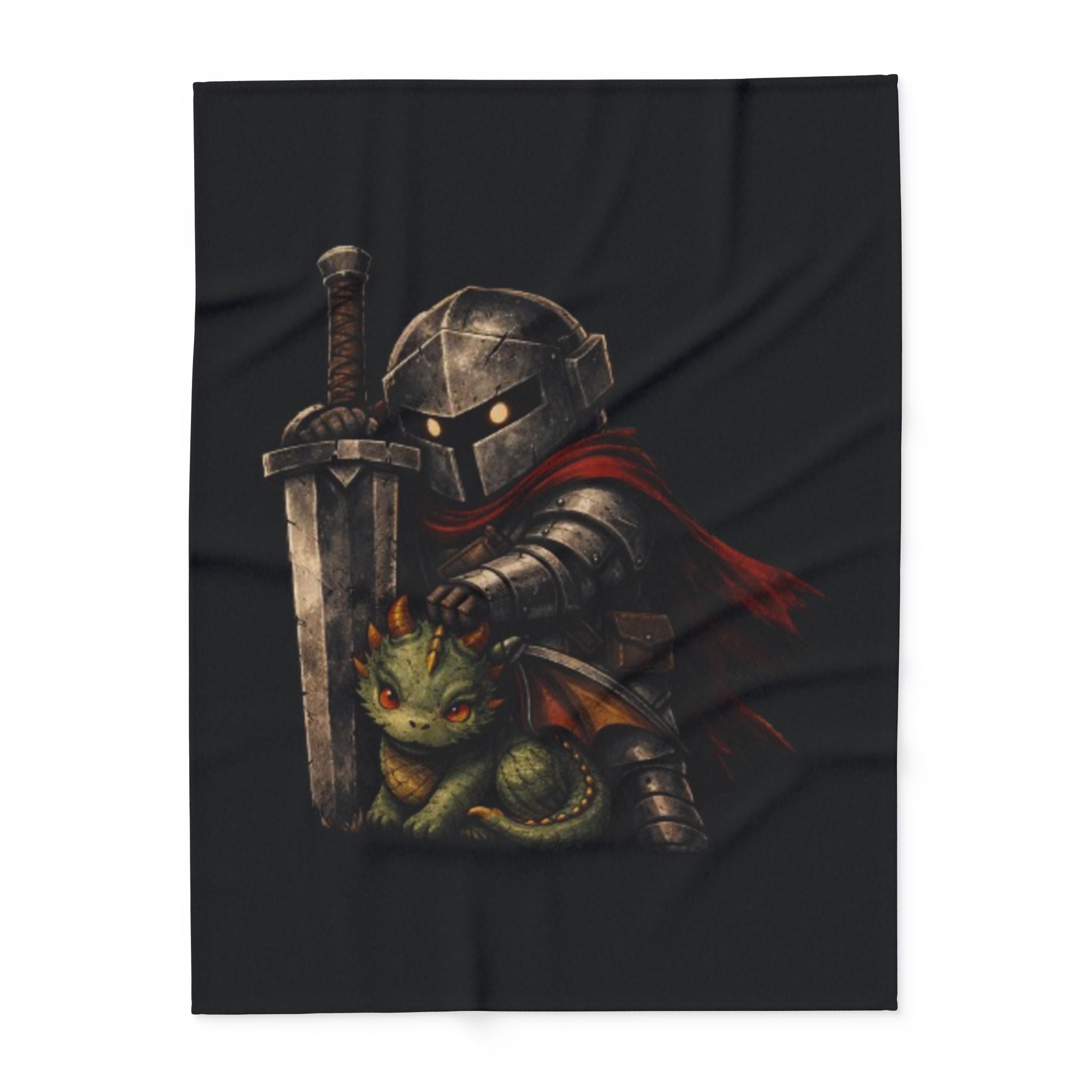 Arctic Fleece Blanket — Kindred Guard "Protect What Matters" Dragon Warrior Design