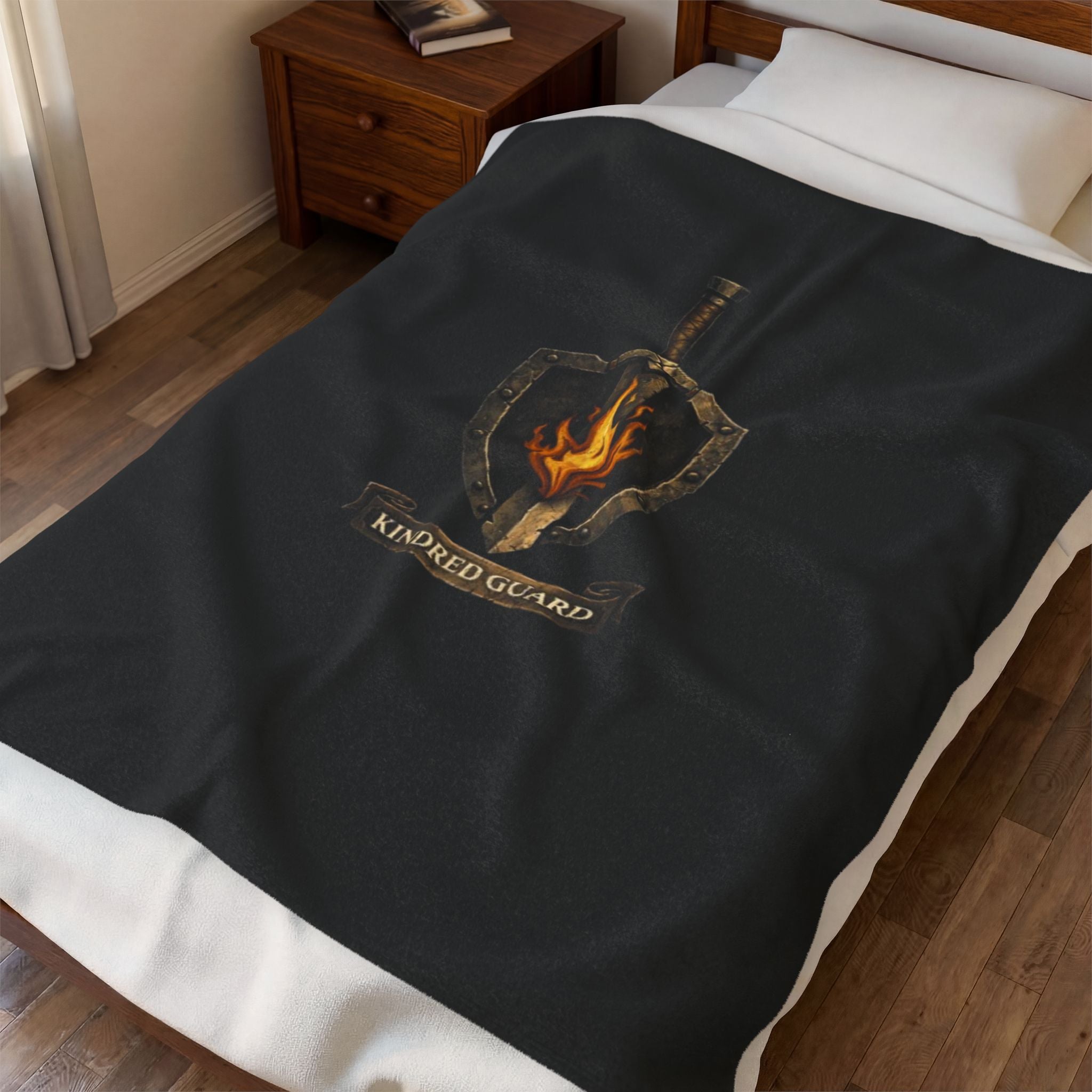Kindred Guard Velveteen Plush Blanket — 'Protect What Matters' Fantasy Throw