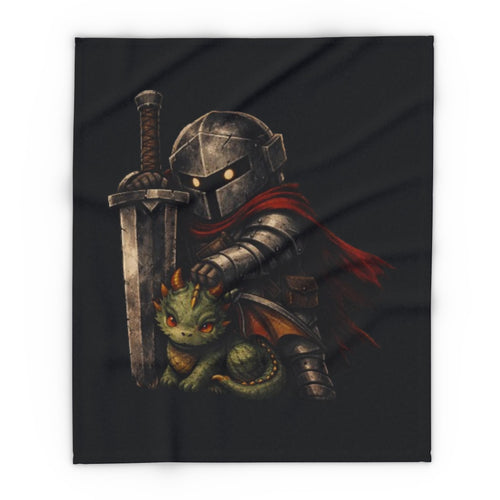 Arctic Fleece Blanket — Kindred Guard "Protect What Matters" Dragon Warrior Design