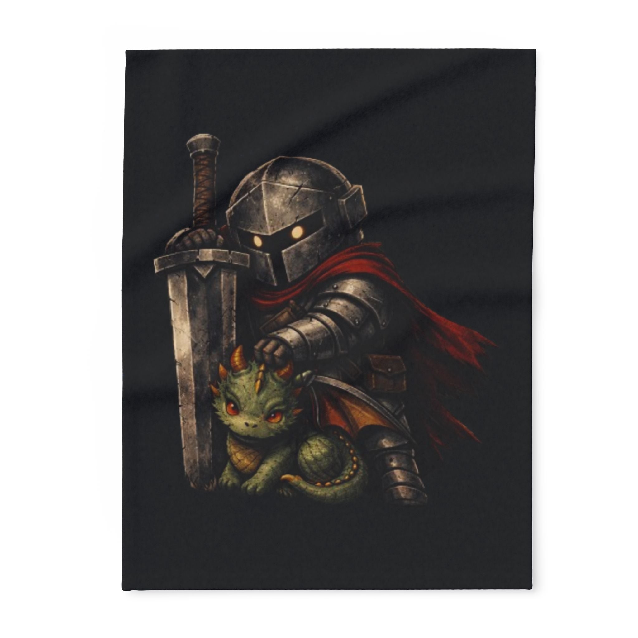 Arctic Fleece Blanket — Kindred Guard "Protect What Matters" Dragon Warrior Design